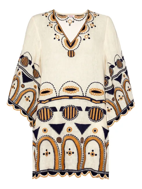 ERES Medaillon embroidered midi dress Neutrals 202544