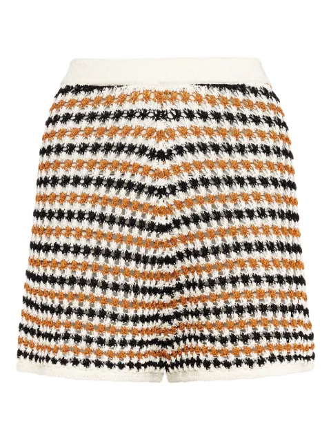 ERES Disco striped crochet shorts White 232536