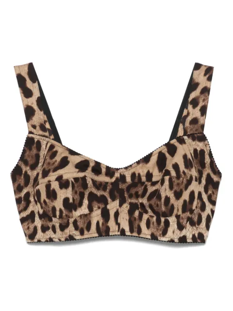 Dolce & Gabbana silk-blend cropped top Brown F7Y28TGDCLPHY13M