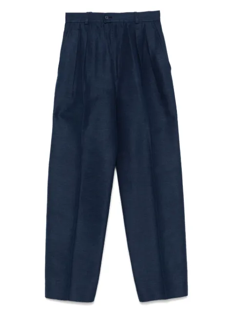 Saint Laurent Pre-Owned 1980s silk trousers Blue SL320UP