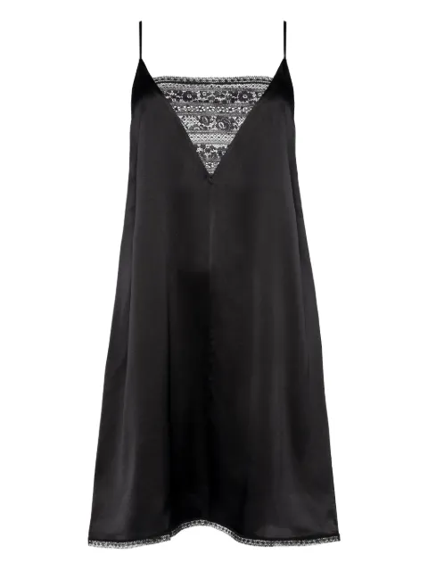 ERES Invisible lace-insert silk nightdress Black 232545