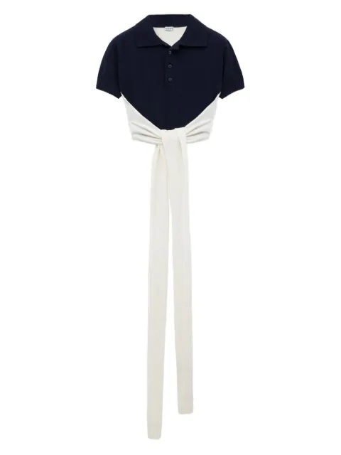 LOEWE knot-detail polo top Blue S540Y55K26