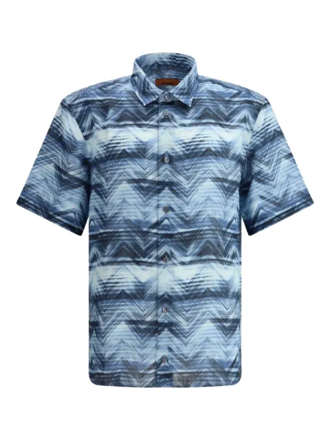 Missoni zigzag-print shirt Blue US25SJ0GBW00VV