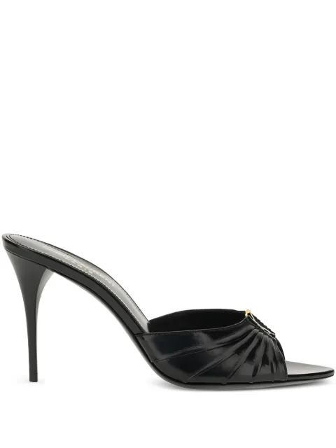 Saint Laurent Babylone mules in smooth leather Black 799606AAC4K