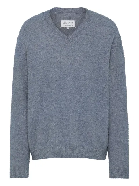 Maison Margiela four-stitch V-neck sweater Blue S50HN0011M1310