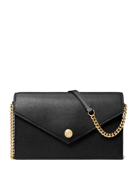 Tory Burch grained leather envelope clutch bag Black 174923