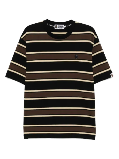 A BATHING APE® logo-embroidered t-shirt Brown 001CSL301305M