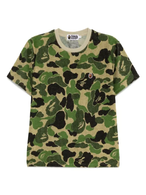 A BATHING APE® ABC camo pile jacquard one-point T-shirt Green 001CSL301005M