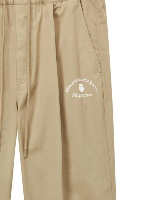 FINGERCROXX elasticated-waistband trousers Neutrals FFXPTM00882XO