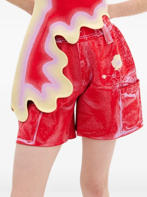 PH5 Heather fake-cargo-print shorts Red SS25PA006