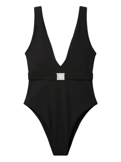 Tory Burch V-neck belted swimsuit Black 170683