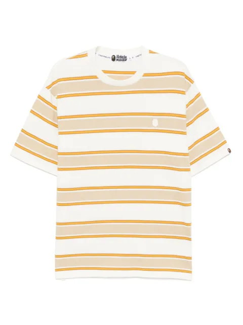 A BATHING APE® logo-embroidered t-shirt Neutrals 001CSL301305M