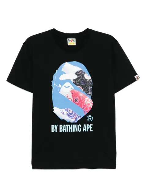 A BATHING APE® Carp photo T-shirt Black 001TEL201020F