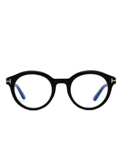 TOM FORD Eyewear round-frame logo-detail glasses Black FT6061B001