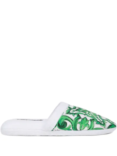 Dolce & Gabbana cotton Terry slippers Green TCF001TCAAS