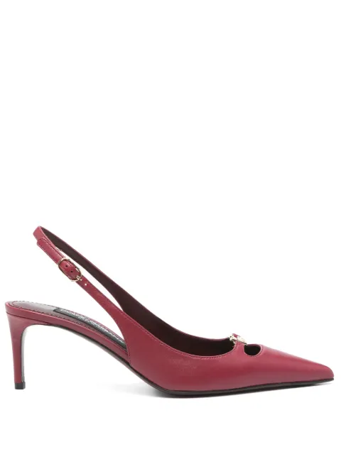 Dolce & Gabbana silk-effect nappa leather slingbacks Red CG0796A1953
