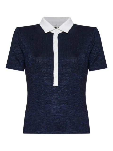 rag & bone two-tone polo top Blue WCC24FT019JY19