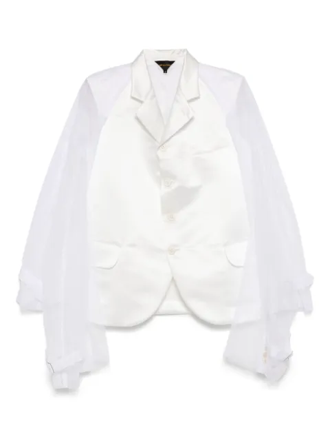 Comme Des Garçons tulle-inserts blazer White GOJ0430511