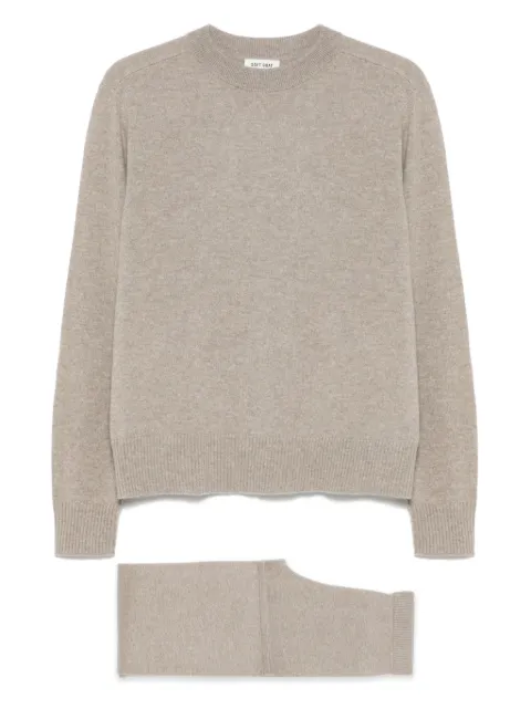 Soft Goat Knit cashmere set jumper and straight leg trousers Grey FW25SF23007AB12007