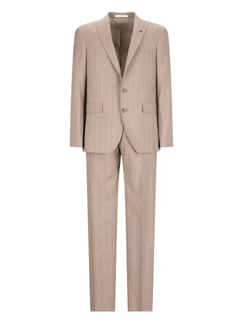 Tagliatore pinstripe-pattern single-breasted suit Neutrals 2FBR26B01150110