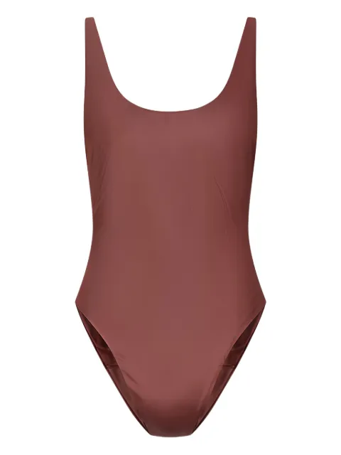 Magda Butrym scoop-neck swimsuit Brown 613724