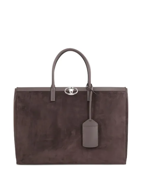Valentino Garavani VLogo suede tote bag Brown YB0C93HQM