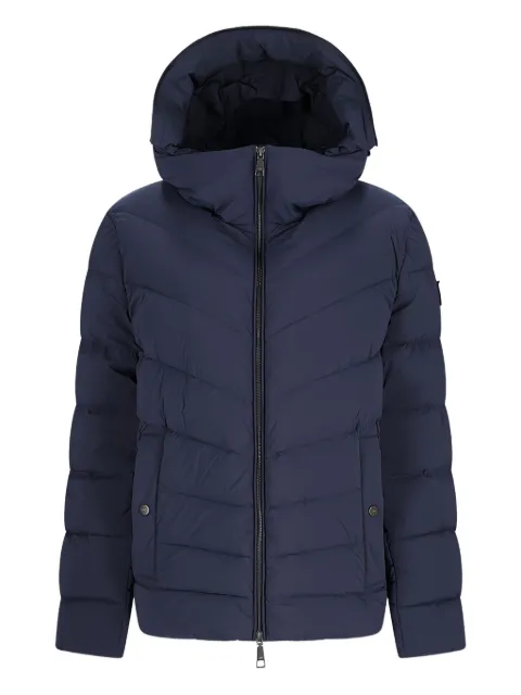 Add quilted hooded jacket Blue 10AMZ25