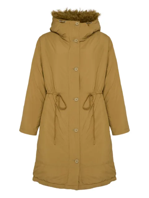 Yves Salomon lambskin-trim parka Brown 26WFM00905J05W