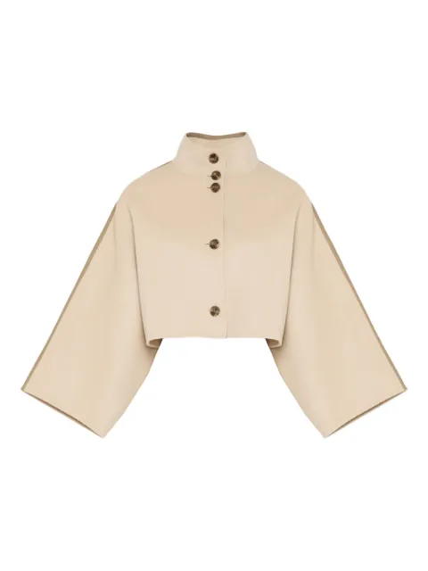 Yves Salomon double-sided cape jacket Neutrals 26WYC03142CATL