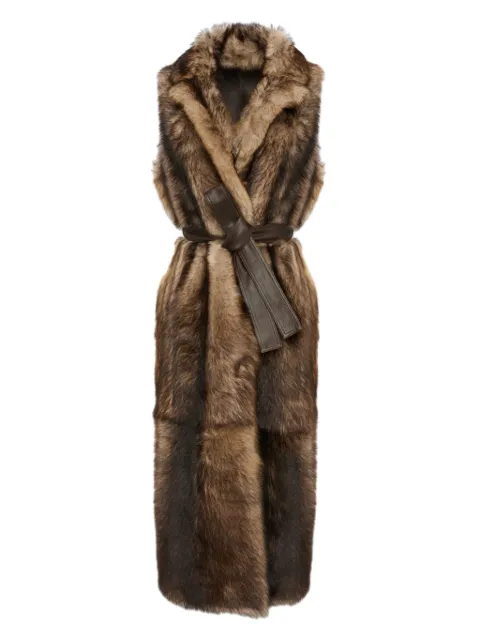Yves Salomon Toscana shearling coat Brown 26WYG61225TOSXB3232