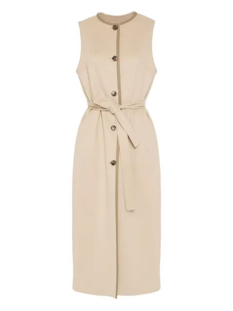 Yves Salomon double-sided belted gilet Neutrals 26WYG00425CATL
