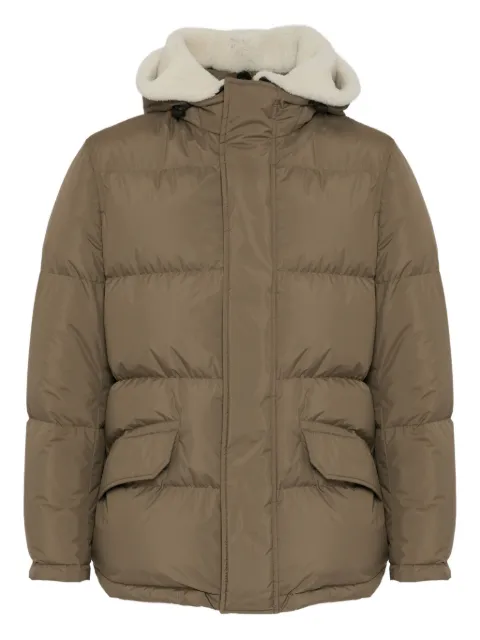 Yves Salomon shearling-trimmed hooded padded coat Green 26WHV01678J17W