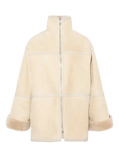 Yves Salomon suede-shearling panelled coat Neutrals 26WYM62275MSBV
