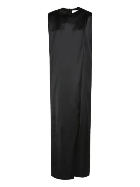 Yves Salomon heavy wool satin maxi dress Black 26WYR04140SALA
