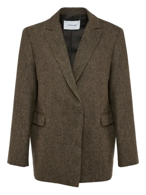 Yves Salomon single-breasted blazer Brown 26WYV03273TIFL