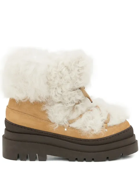 Yves Salomon shearling platform boots White 26WAC613XXMLCV