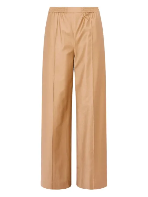 Yves Salomon elasticated waistband flannel trousers Brown 26WYP040XXWO2W