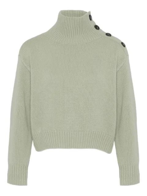 Yves Salomon high-neck button-detail sweater Green 26WYH51249MA6W