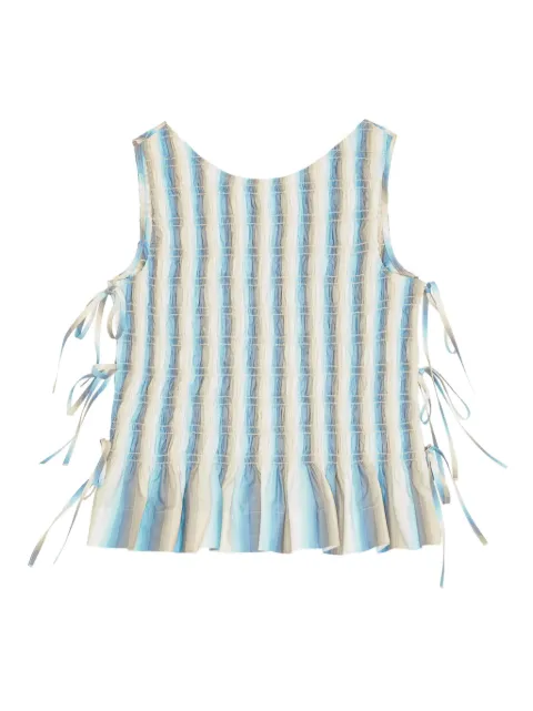 GANNI striped blouse Neutrals W0455