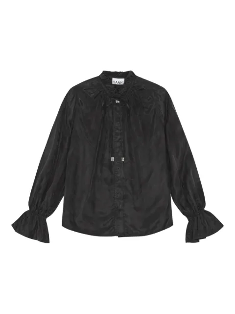 GANNI ruffled-collar blouse Black W0856