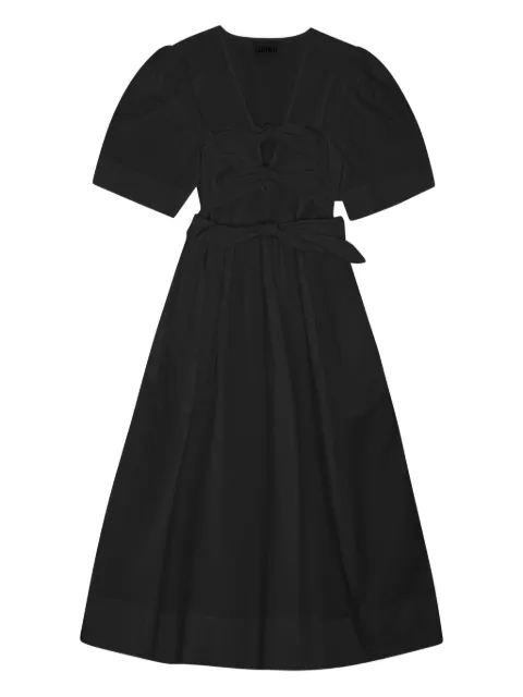 GANNI black stretch cotton dress Black W0842