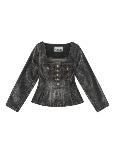 GANNI square-neck denim jacket Black J1801