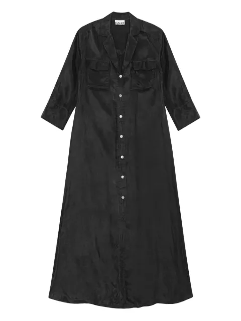 GANNI buttoned shirt dress Black W0889