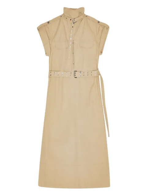 GANNI belted shirt dress Neutrals W0509