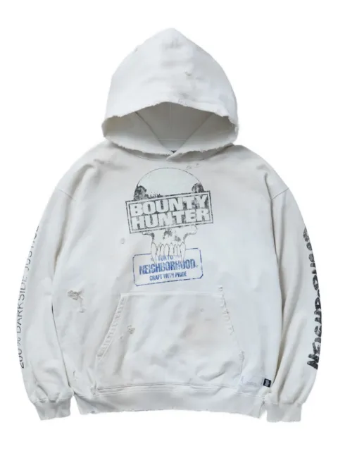 Neighborhood x Bounty Hunter graphic-print hoodie White 251OKBHNCSM01