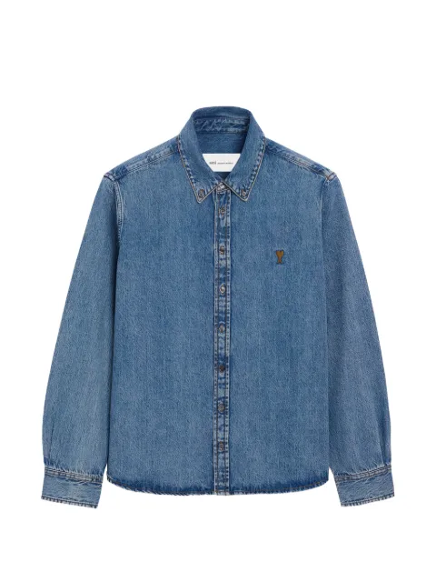 AMI Paris Ami de Coeur denim shirt Blue H26USH786DE0056