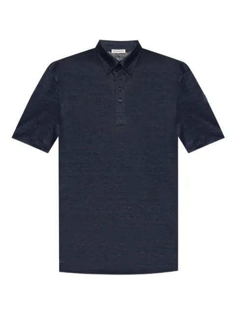 Moncler linen polo shirt Blue K10918A0002189AZB