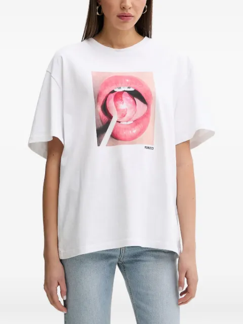 Fiorucci lips lollipop print T-shirt White U02SPTSH103CJ01WH09