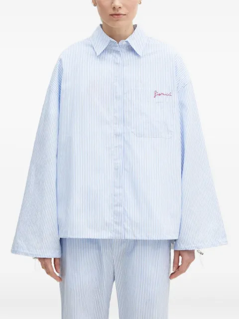 Fiorucci striped embroidered shirt Blue W02SPTLO170CO01BL02