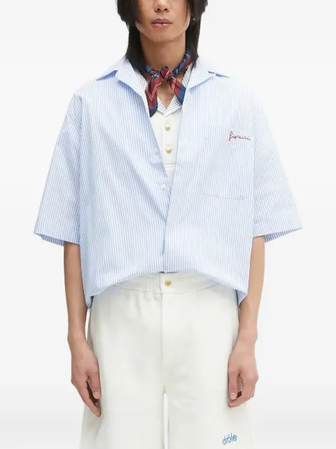 Fiorucci striped embroidered shirt Blue M02SPTSS295CO01BL02